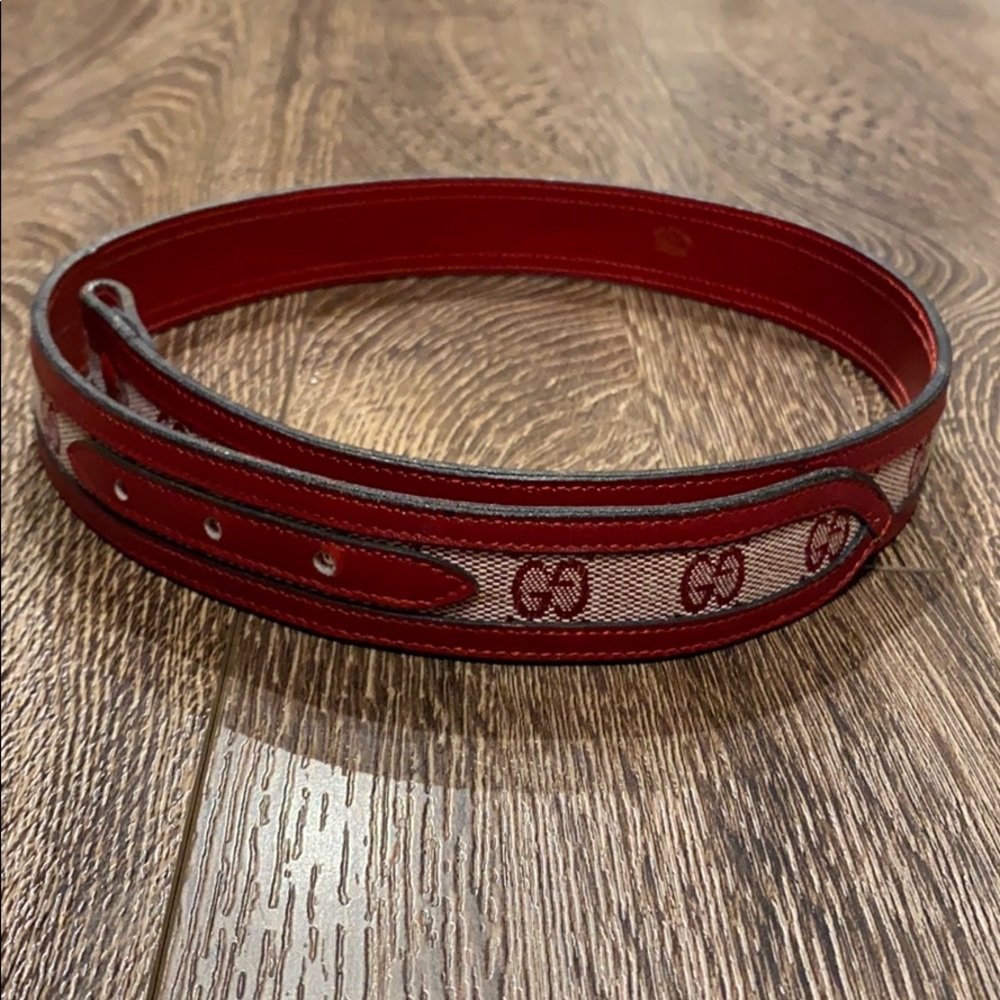 Vintage Red Logo Gucci Belt without buckle